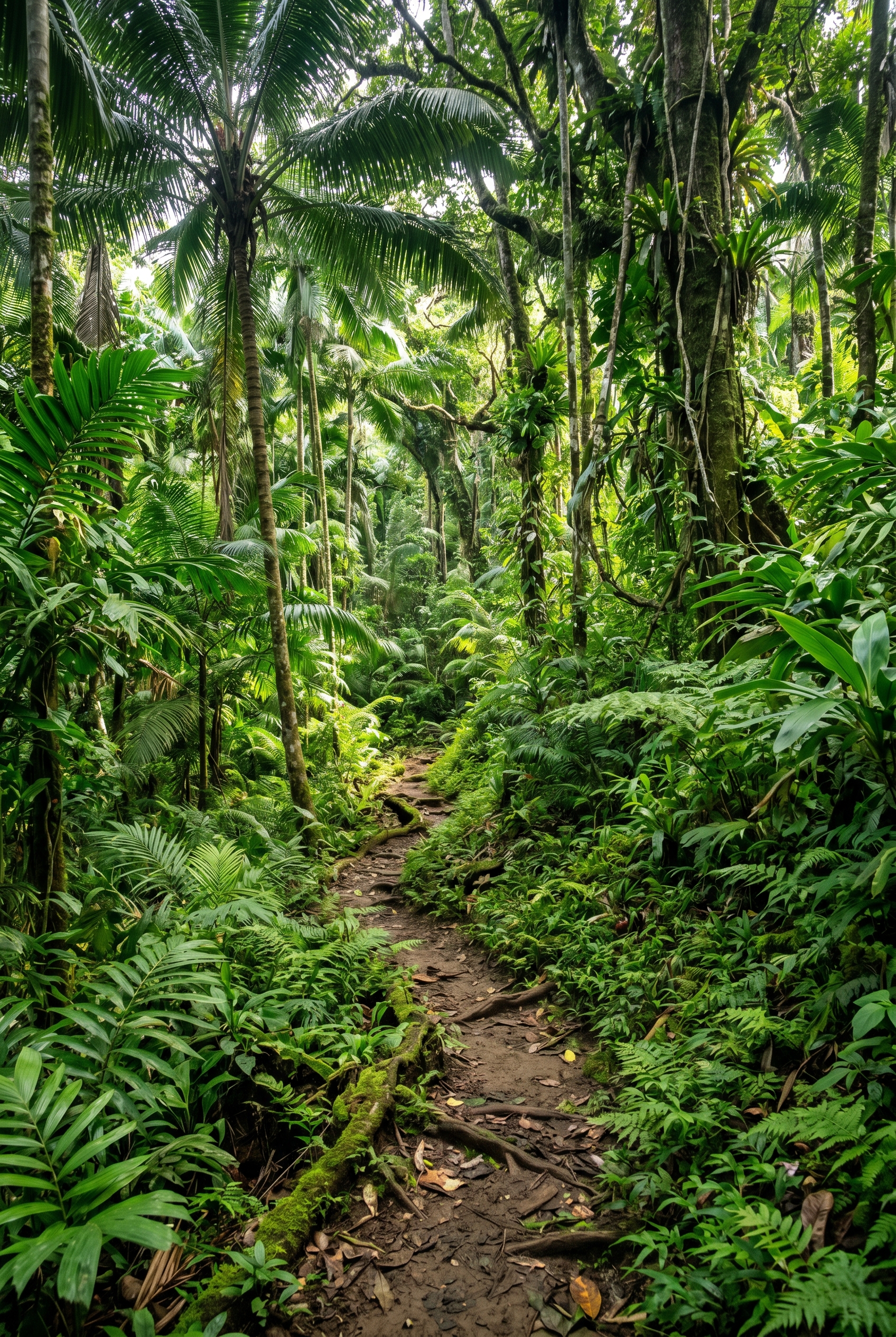 Trail through tropical forest